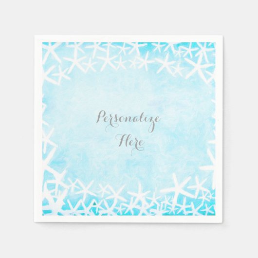 スタッ色彩の鮮やかフィッシュアクアブルーカスタムパーティー スタンダードカクテルナプキン (正面)