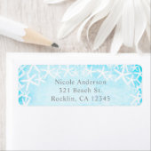 スタッ色彩の鮮やかフィッシュアクアブルーパーティーカスタム招待状 ラベル (インサイチュ)