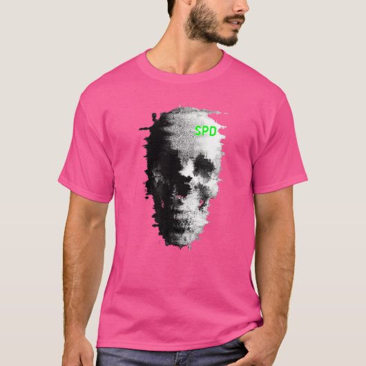 スタティックエラー幽霊スカルTV Tシャツ (正面)