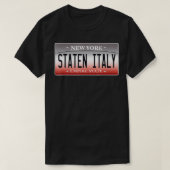 スタテンおもしろいイタリアアイランドNYニューヨークアイタリアンマー Tシャツ (デザイン正面)