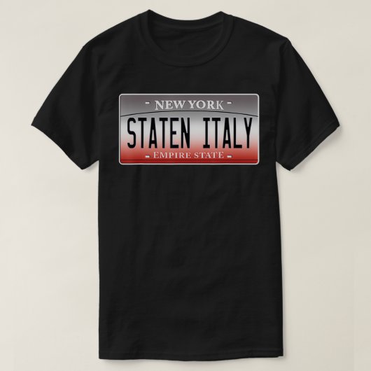 スタテンおもしろいイタリアアイランドNYニューヨークアイタリアンマー Tシャツ (デザイン正面)