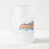 スタテンアイランドフェリーマグ フロストグラスビールジョッキ (正面左)