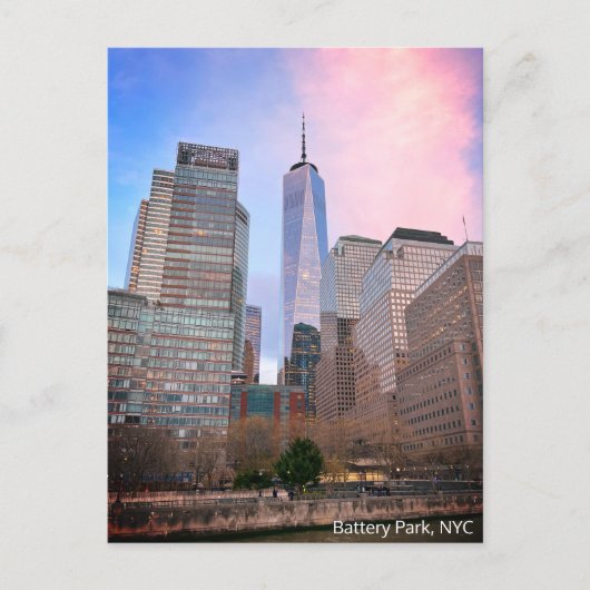 スタテンアイランドフェリーNYCポストカードからバッテリーパーク ポストカード (正面)