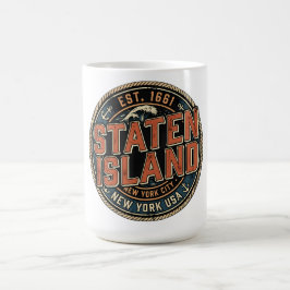 スタテンアイランド ニューヨーク ヴィンテージ航海バッジ コーヒーマグカップ