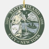 スタテン島の封印(ニューヨーク市特別区) セラミックオーナメント (裏面)