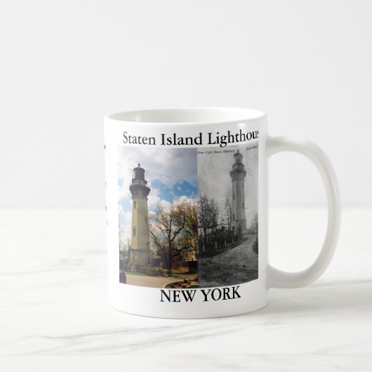 スタテン島の灯台、ニューヨークのマグ コーヒーマグカップ (右)