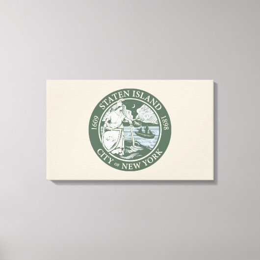 スタテン島国旗（ニューヨーク市特別区） キャンバスプリント (正面)