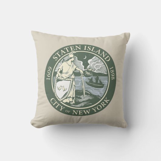 スタテン島国旗（ニューヨーク市特別区） クッション (正面)