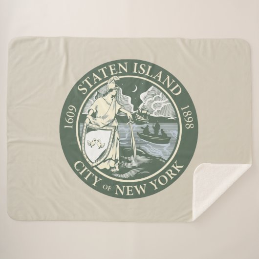 スタテン島国旗（ニューヨーク市特別区） シェルパブランケット (正面(横))