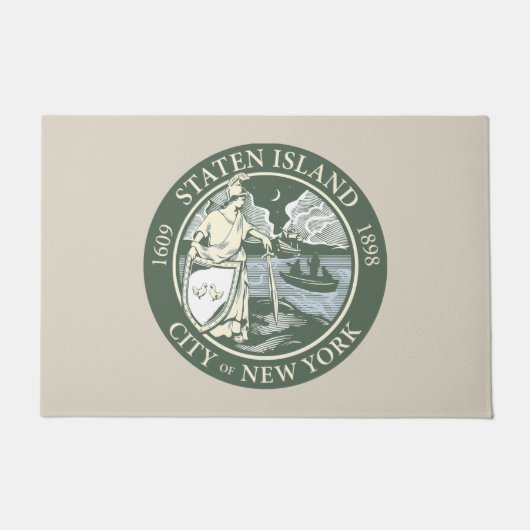 スタテン島国旗（ニューヨーク市特別区） ドアマット (正面)