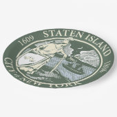 スタテン島国旗(ニューヨーク市特別区) ペーパープレート (アングル)