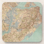 スタテン島(1891年)のヴィンテージの地図 コースター (正面)