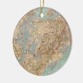 スタテン島(1891年)のヴィンテージの地図 セラミックオーナメント (左)