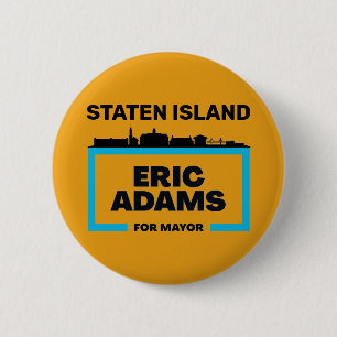 スタテン·アイランドはNYC市長にエリック·アダムスを希望 缶バッジ