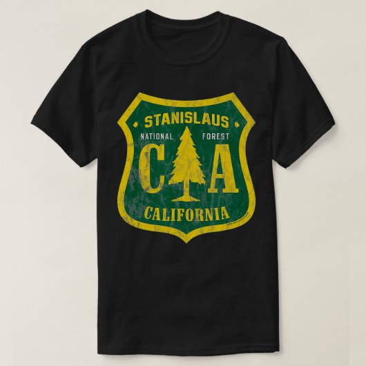 スタニスラウスナショナルフォレストカリフォルニアシールドヴィンタ Tシャツ (デザイン正面)