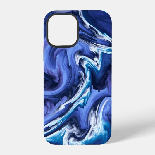 スタニングブルーアゲートデザイン iPhoneケース (裏面)