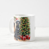 スタニング・グレートデーン・クリスマス コーヒーマグカップ (正面左)