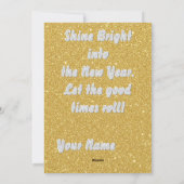 スタニング ゴールド グリッター 新年の挨拶カード シーズンカード (裏面)