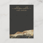 スタニング ブラック ゴールド グリッター イヤリング ディスプレイ カード (正面)