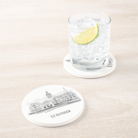スタバンジェノルウェービューティフルストリートスケープスケッチ コースター (側面)