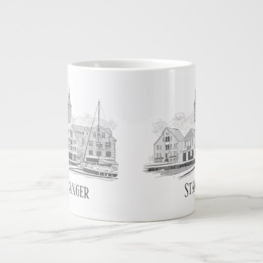 スタバンジェノルウェービューティフルストリートスケープスケッチ ジャンボコーヒーマグカップ (正面)