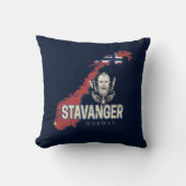 スタバンジェノルウェーレトロシティマップヴィンテージホリデイ クッション (正面)