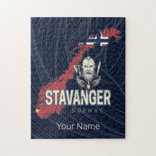 スタバンジェノルウェーレトロシティマップヴィンテージホリデイ ジグソーパズル (縦)