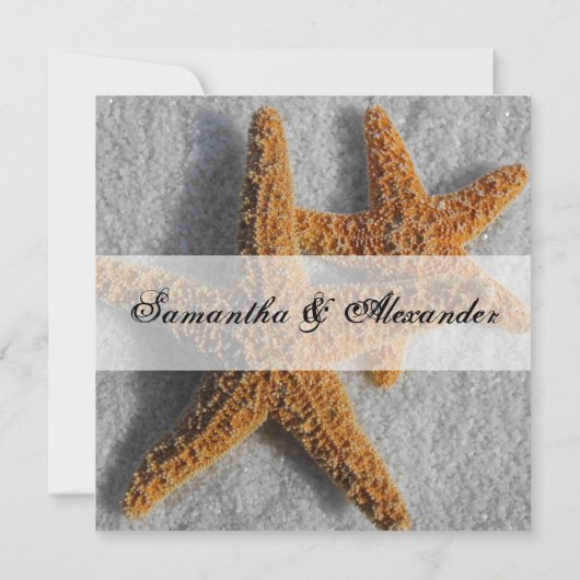 スタフィッシュデュオインザサンドビーチ結婚式スクエア 招待状 (裏面)