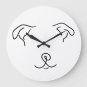 スタフィー犬のラウンドクロック ラージ壁時計 (正面)