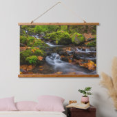 スタベリークリーク秋 |オレゴン州コロンビア峡谷 吊り下げ型タペストリー (寝室)