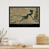 スタベーション貯水池ユタ衛星ポスターマップ ポスター (キッチン)