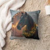 スタリオンウィズクリスマスリース クッション (ブランケット)