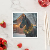 スタリオンウィズクリスマスリース スタンダードカクテルナプキン (インサイチュ)