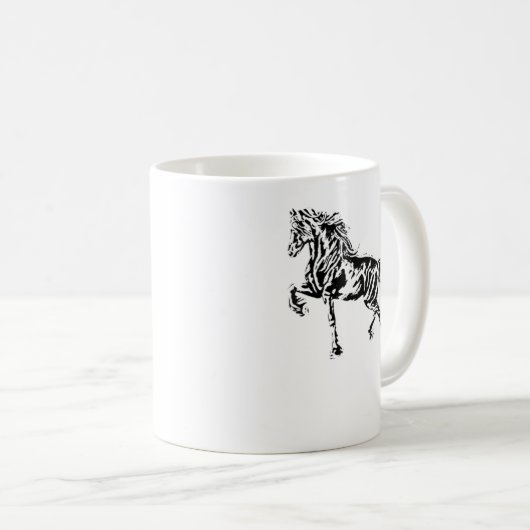 スタリオンウマエレガントモティーマネ動物カラフル コーヒーマグカップ (正面右)