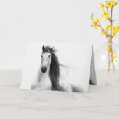 スタリオン栄光の馬グリーティングカード カード (黄色い花)