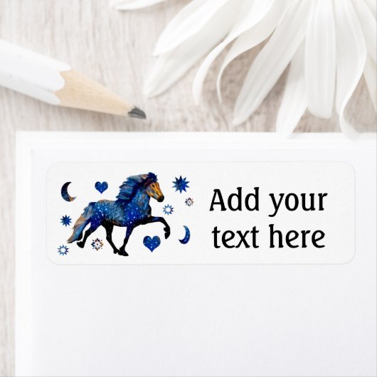 スタリーナイトアイスランドの馬 ラベル (インサイチュ)