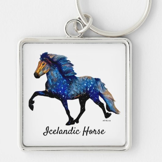 スタリーナイトカリスマのトーティングアイスランドの馬 キーホルダー (正面)