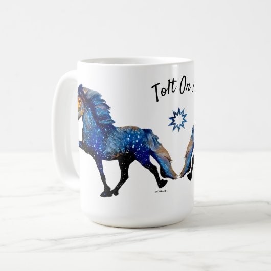 スタリーナイトカリスマのトーティングアイスランドの馬 コーヒーマグカップ (正面左)