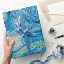 スタリーナイトバンゴッホフローラルパターンラッピング紙