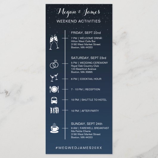 スタリー・ナ素朴イト結婚のタイムラインカード プログラム (裏面)