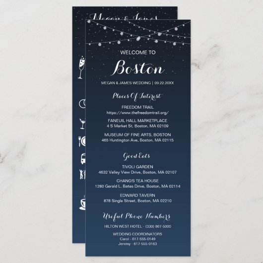 スタリー・ナ素朴イト結婚のタイムラインカード プログラム (正面/裏面)