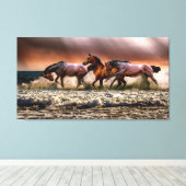 スタリ素晴らしオン遊ズの海波 キャンバスプリント (インサイチュ (ウッドフロア))