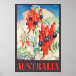 スタルトデザートピーオーストラリアのヴィンテージ旅行 ポスター
