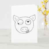 スタンキー豚の誕生日カード カード (黄色い花)