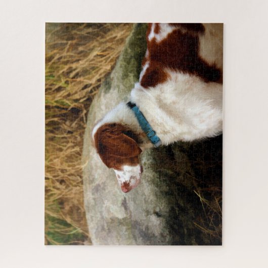 スタンス威厳のある:ブリタニースパニエル犬の銅 ジグソーパズル (縦)