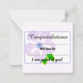 スタンダードなフローラルデザインの生徒実績カード ノートカード (正面)