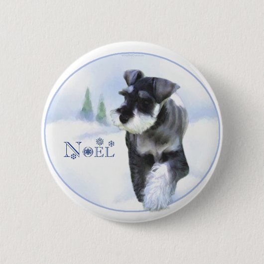 スタンダードシュナウザーノエル 缶バッジ (正面)