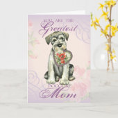 スタンダードシュナウザーハートママ カード (黄色い花)