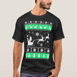スタンダードプードルのクリスマススレイ Tシャツ