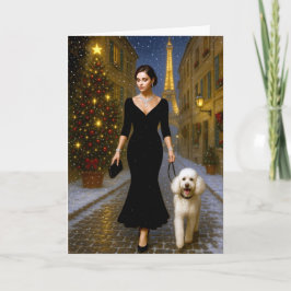 スタンダードプードルのホリデーカード シーズンカード